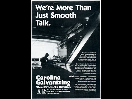 advertisement for carolina galvanzing